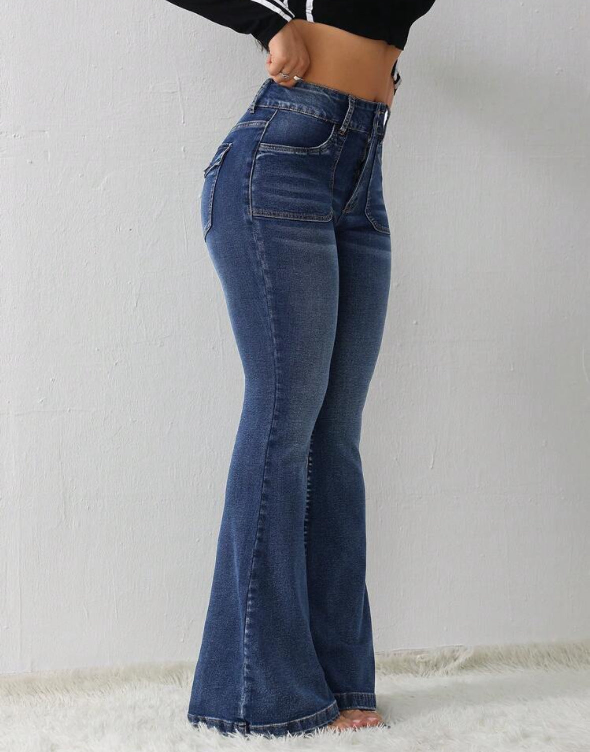 FZ Women's Casual Skinny Stretch Flared Denim Pants