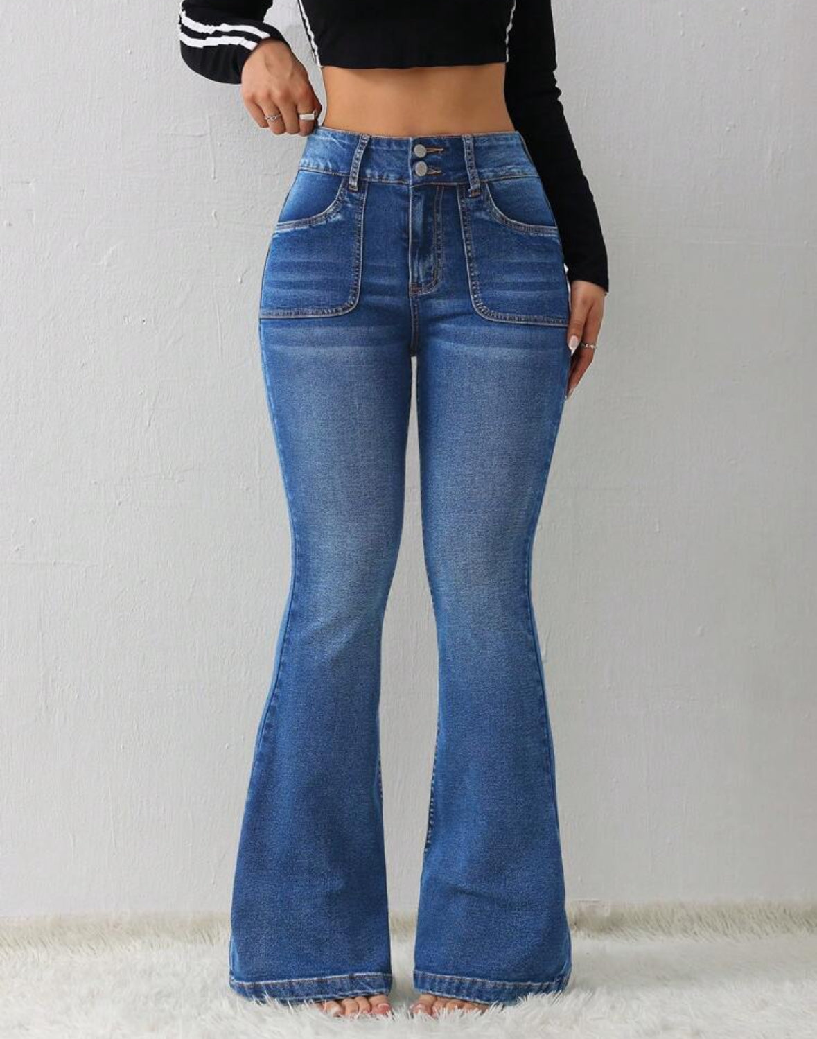 FZ Women's Casual Skinny Stretch Flared Denim Pants