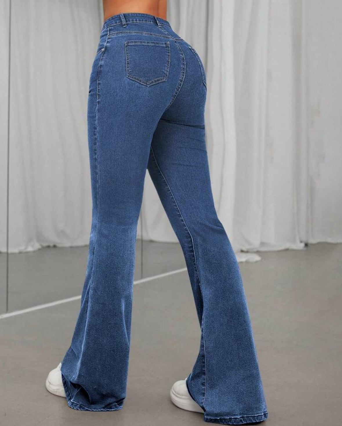 FZ Women's Fashionable High Waist Flared Denim Pants