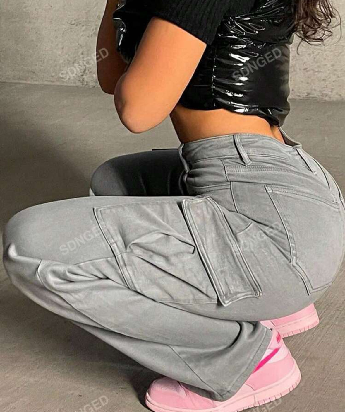 FZ Women's Fashionable Born Big Pocket Slim Fit Cargo Pants