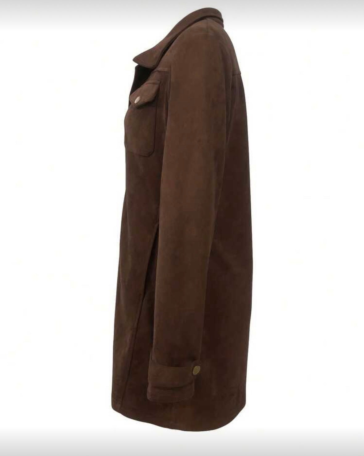 FZ Women's Retro-Style Elegant Suede With A Lapel Collar Mid-Length Jacket