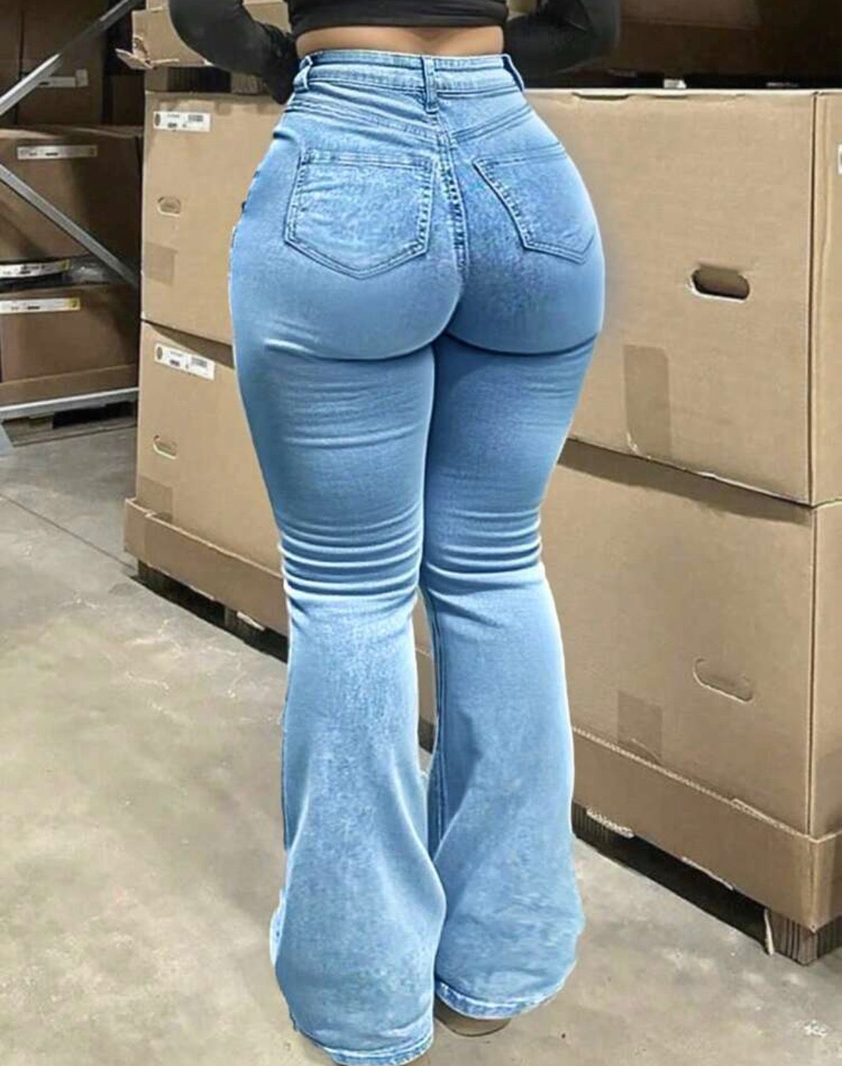 FZ Women's Plus Size Flare Outdoor Curvy Loose Denim Pants