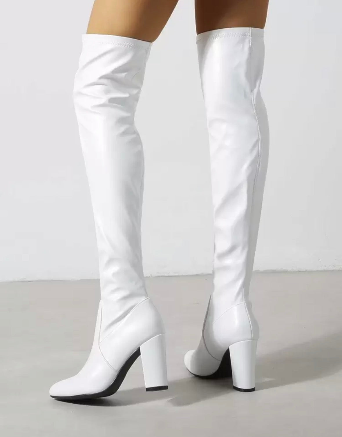 FZ Women's Thick High Heels Elastic Over-The-Knee Boots