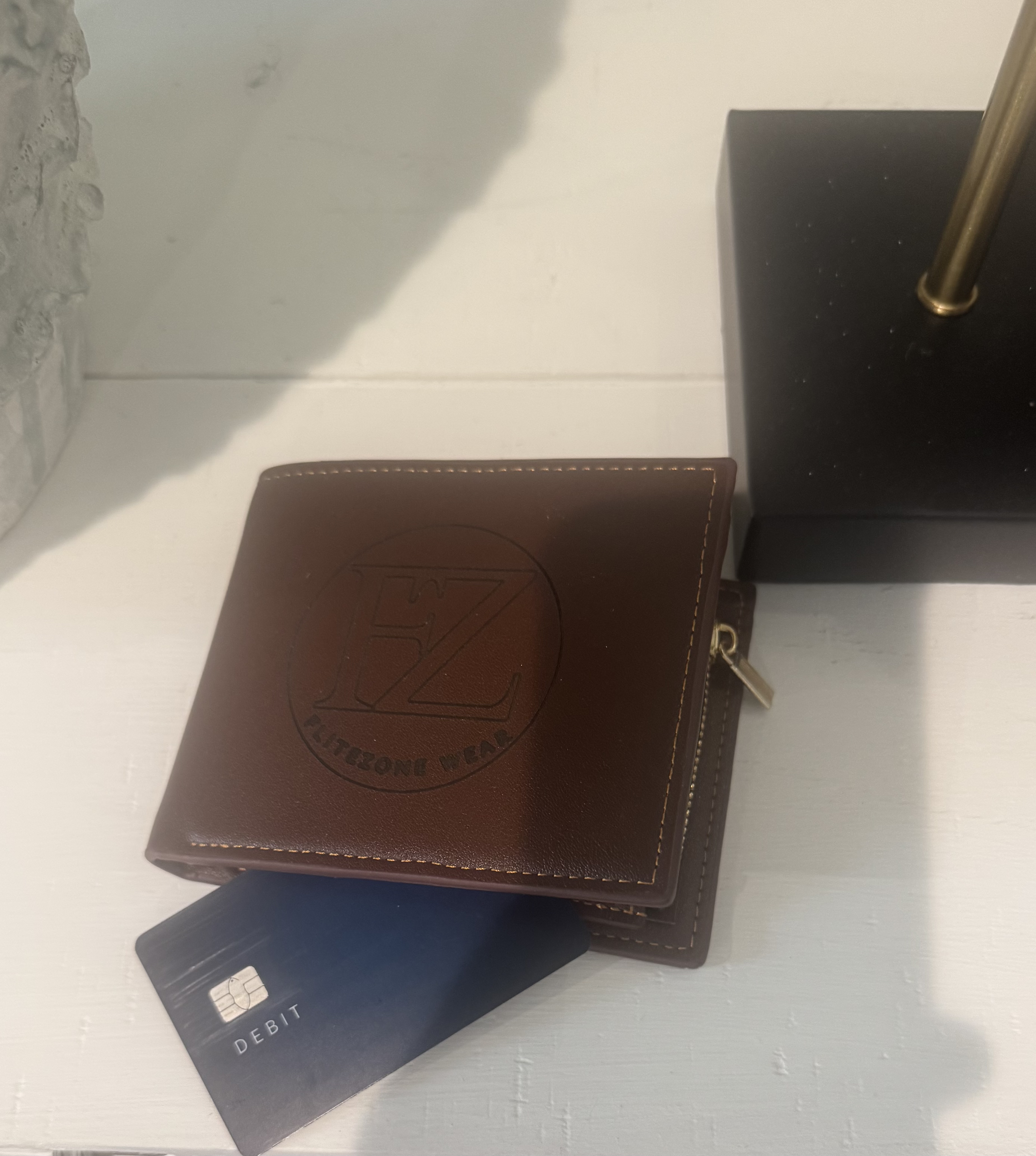 FZ Men's Custom Engraved PU Zippered Wallet