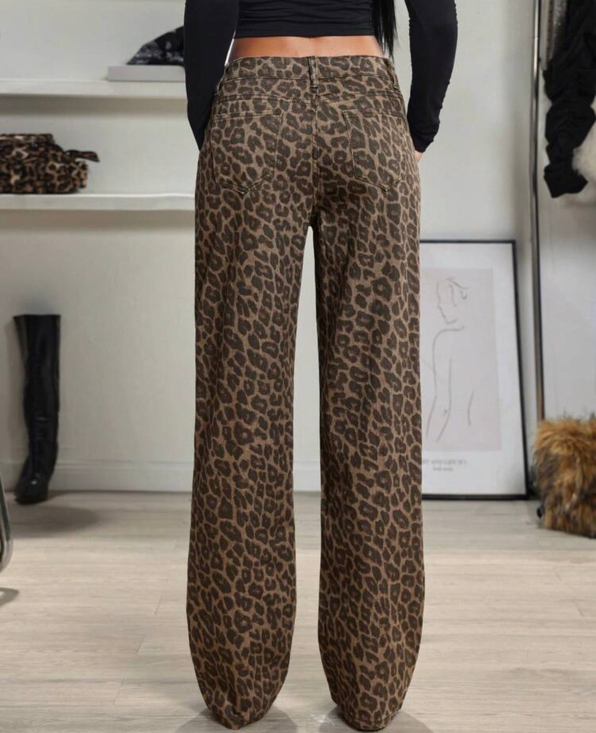 FZ Women's Camouflage Washed Straight Leg Denim Pants
