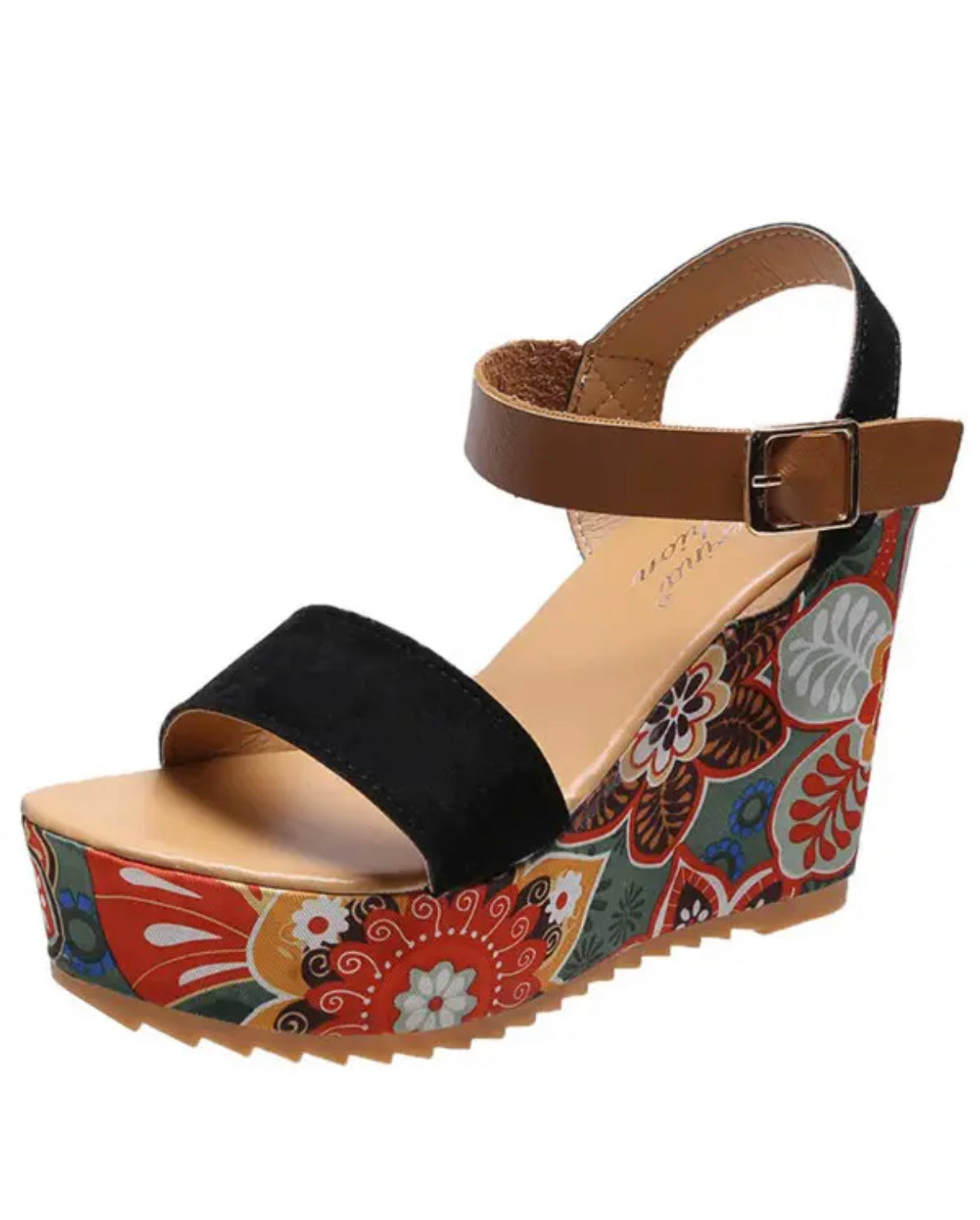FZ Women's Floral Print Slingback Wedge Shoes - FZwear