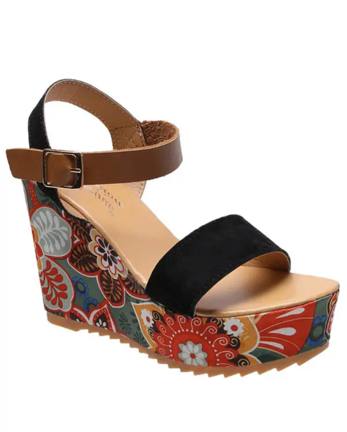 FZ Women's Floral Print Slingback Wedge Shoes - FZwear