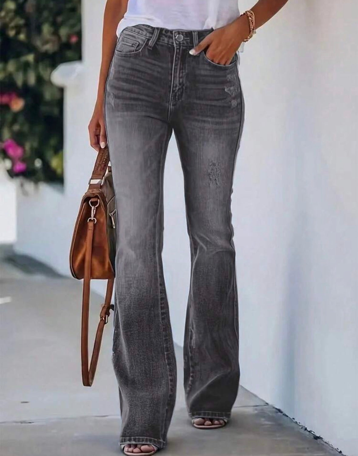 FZ WOmen's Faded Slim Fit Versatile Bootcut Denim Pants
