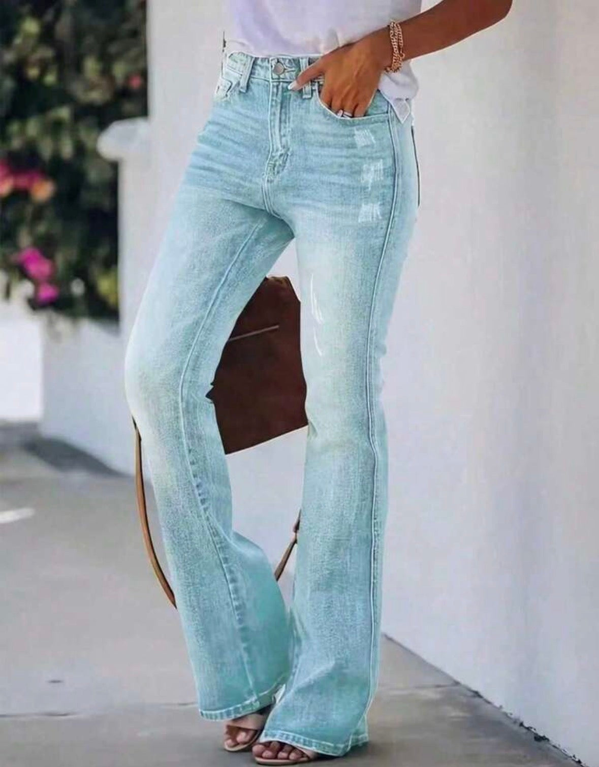 FZ WOmen's Faded Slim Fit Versatile Bootcut Denim Pants