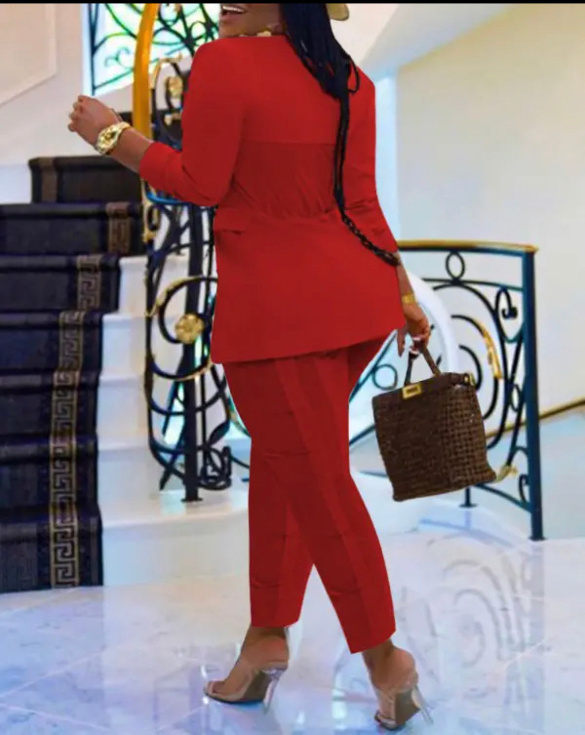 FZ Women's Plus Size Hook Front High Waist Pants suit - FZwear