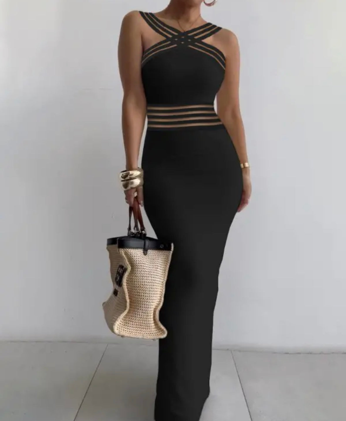 FZ Women's Sheer Mesh Patch Maxi Sun Dress - FZwear