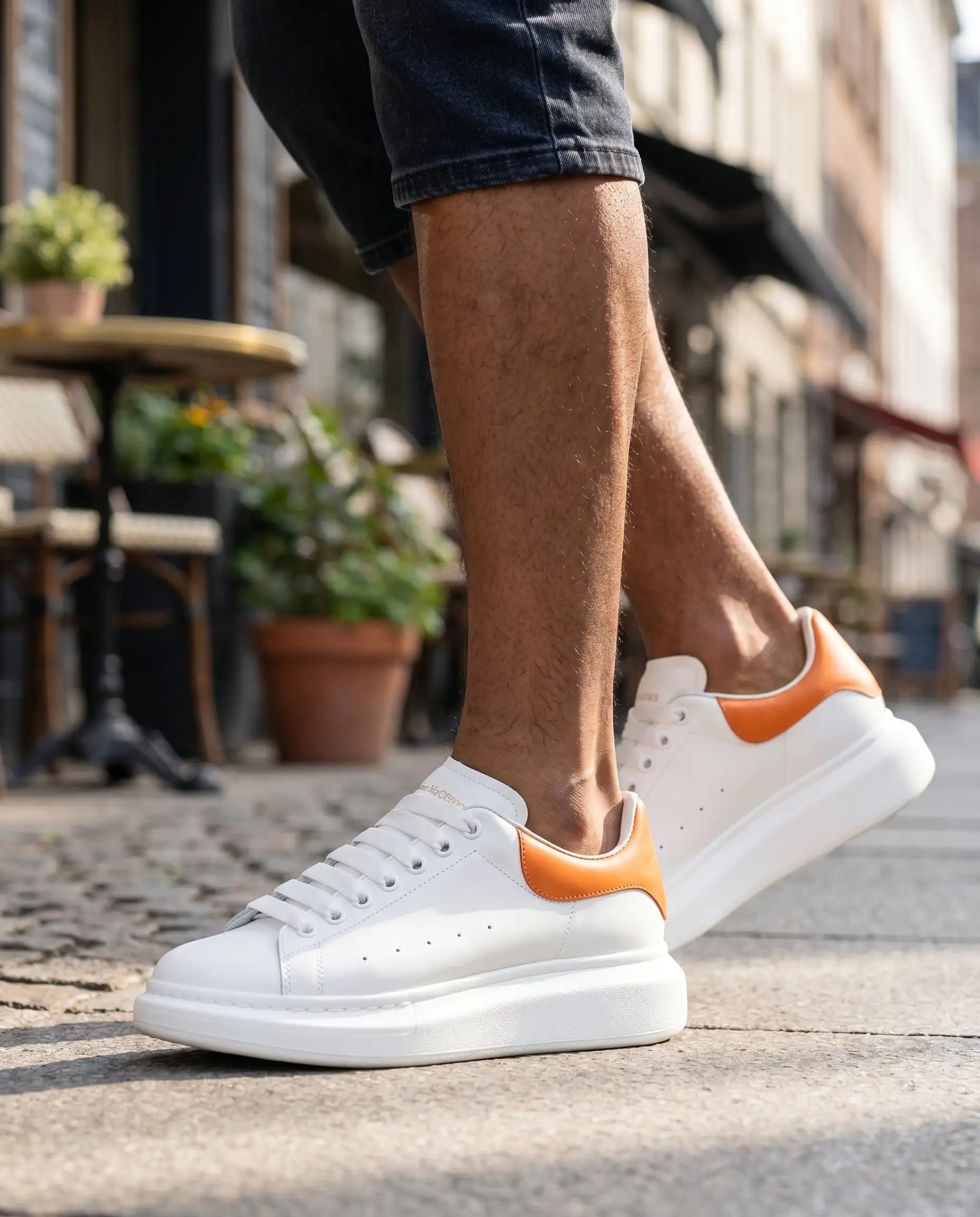 FZ Unisex Non Slip Lace Up Faux Leather Sneakers