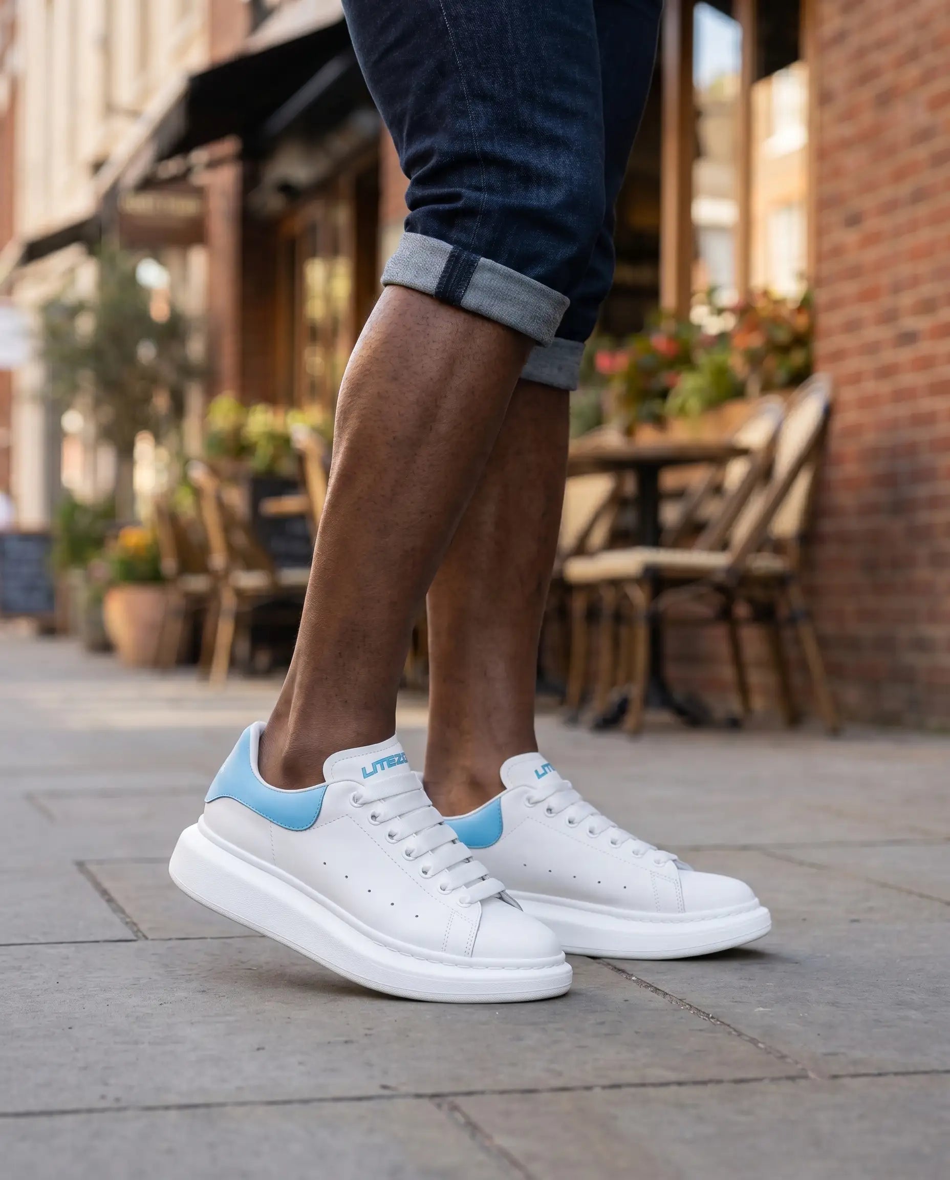 FZ Unisex Non Slip Lace Up Faux Leather Sneakers
