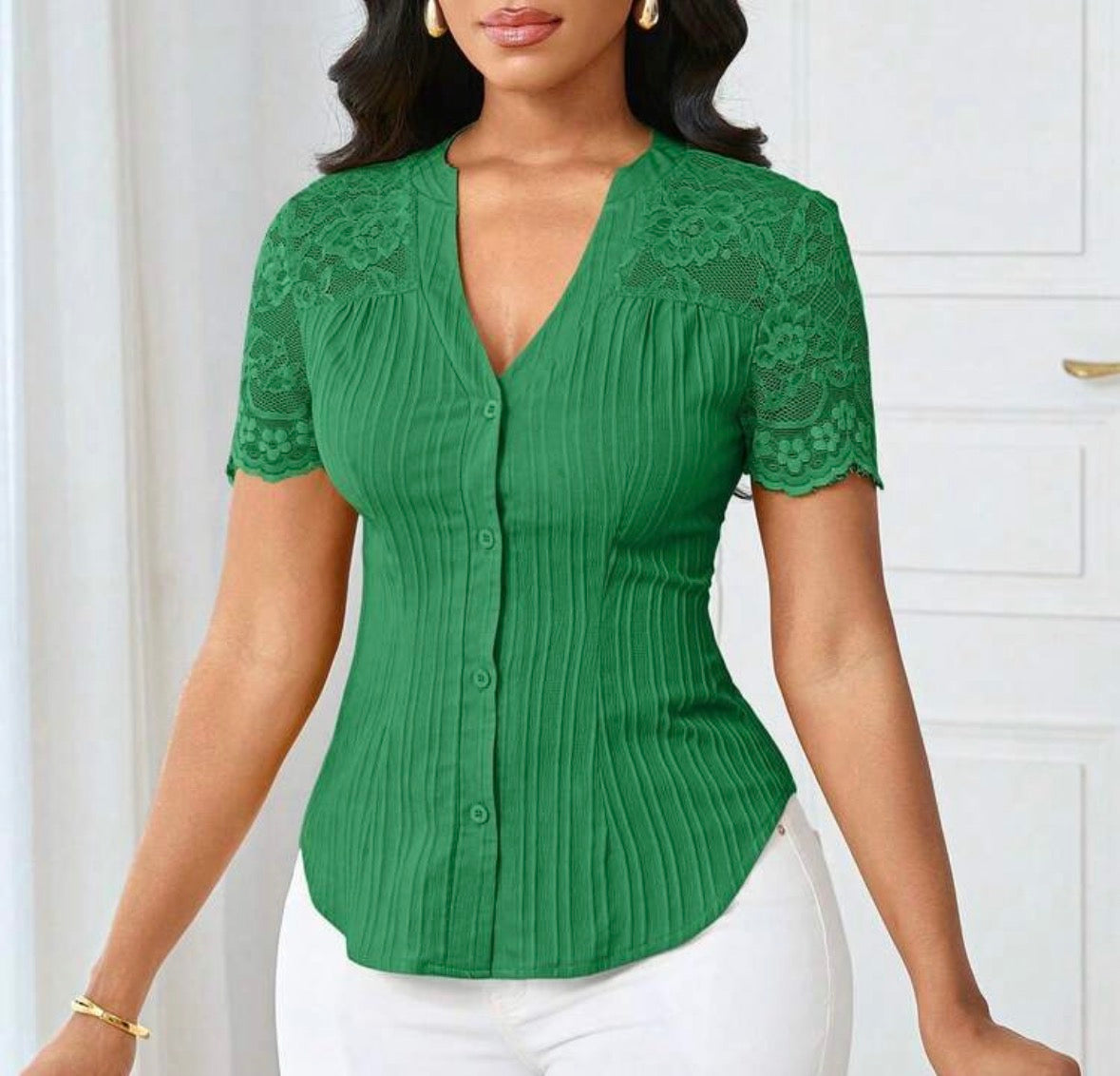 FZ Women's Casual Solid Color Simple Commuter Top