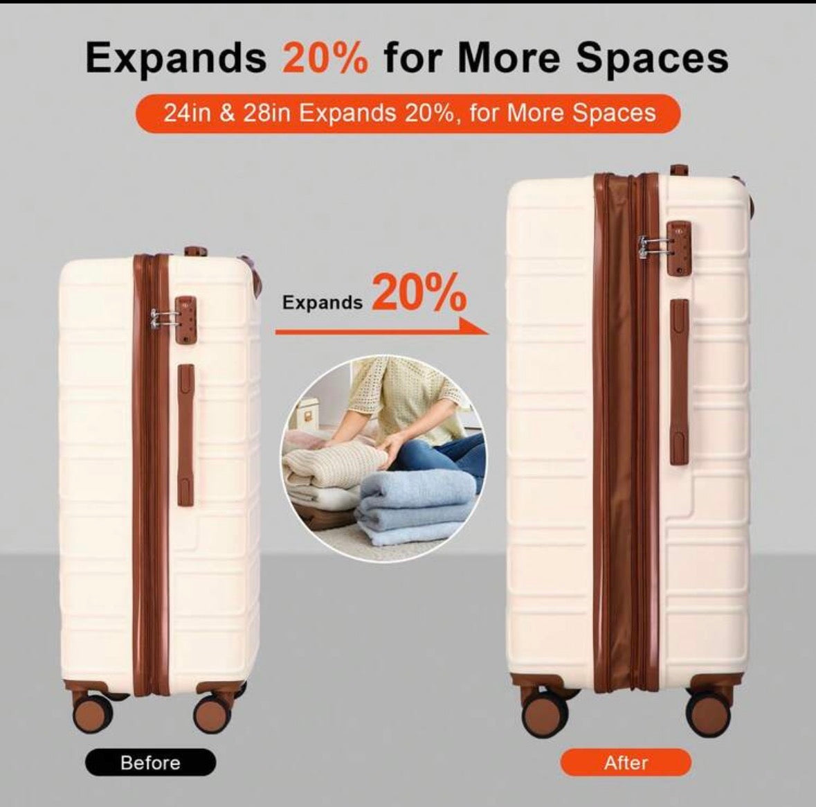 FZ 4-In-1 Expandable 13/20/26/28 Inch Hard Shell ABS Suitcase