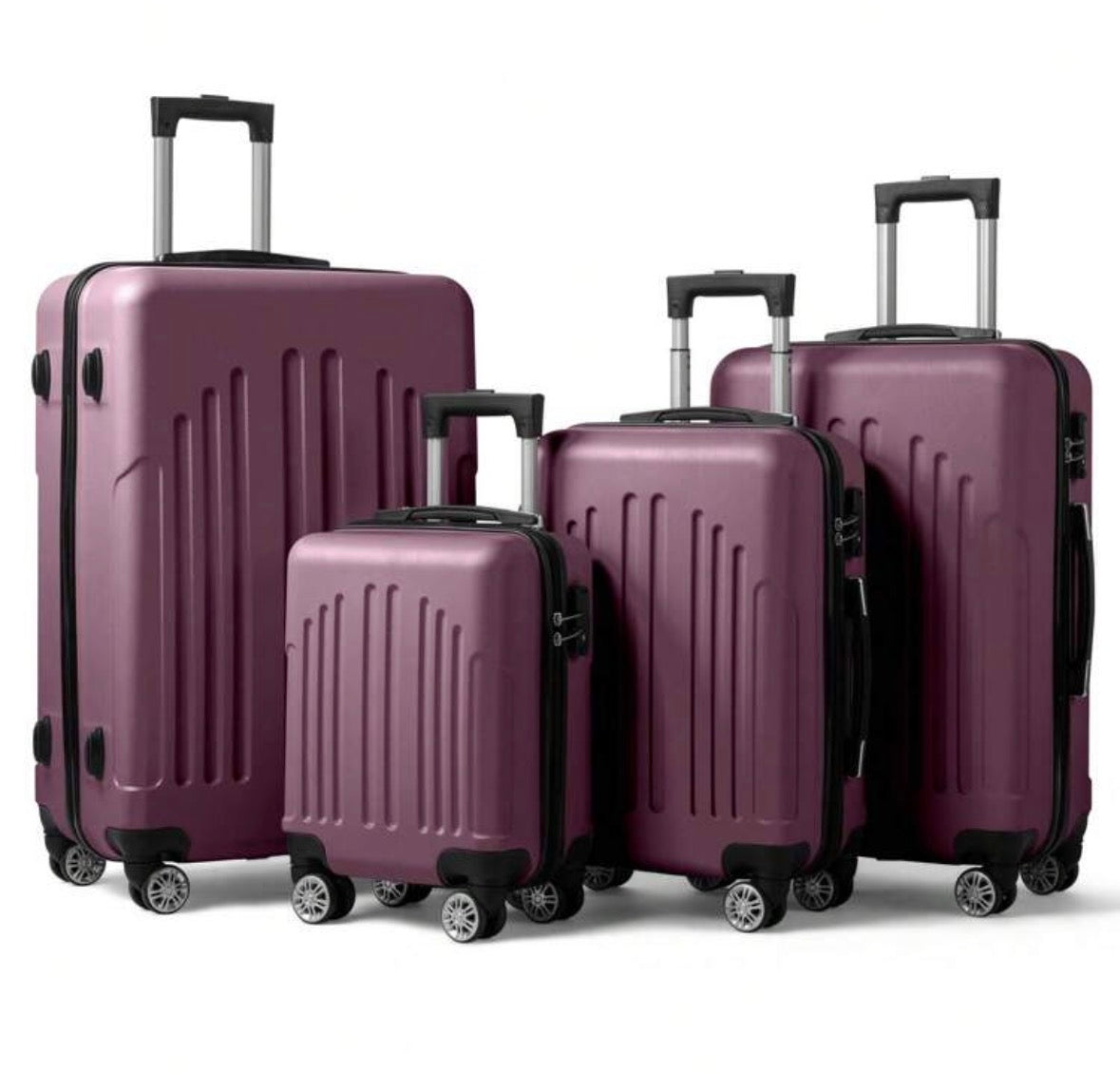 FZ 4 Piece ABS Hard Shell Double Wheels With TSA Lock Travel Suitcase