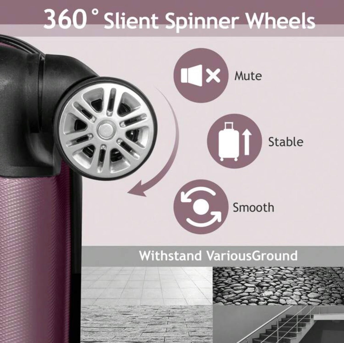 FZ 4 Piece ABS Hard Shell Double Wheels With TSA Lock Travel Suitcase