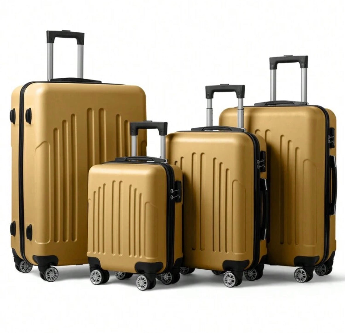 FZ 4 Piece ABS Hard Shell Double Wheels With TSA Lock Travel Suitcase