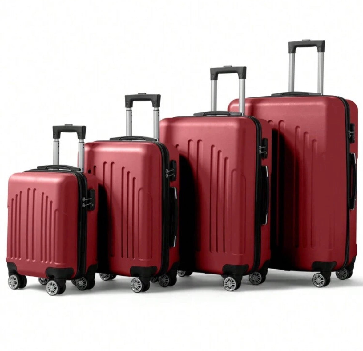 FZ 4 Piece ABS Hard Shell Double Wheels With TSA Lock Travel Suitcase