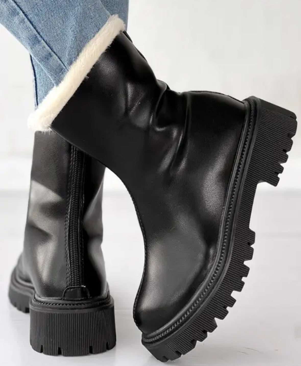 FZ Women's Zipper Design Fuzzy Winter Boots - FZwear