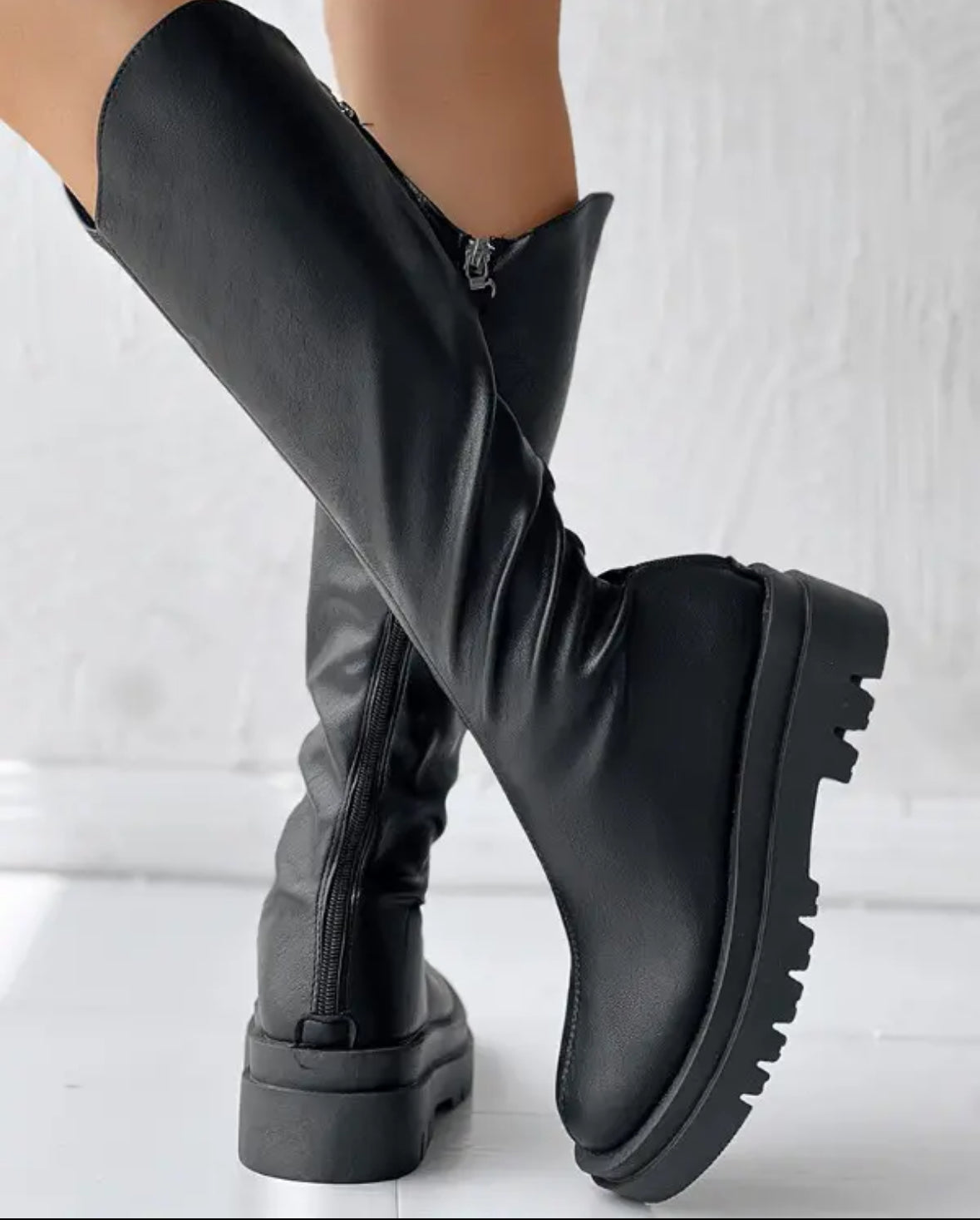 FZ Women's Round Toe Zipper Back PU Boots - FZwear