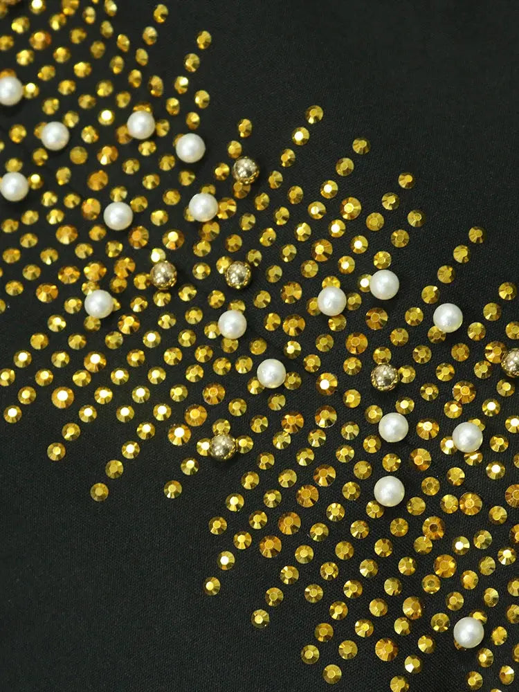 Luxury Haute Couture Elegant Rhinestone Round Neck Sleeveless Fringe Skirt Maxi Dress Party Bag Buttocks Sexy Women's Clothing FZwear