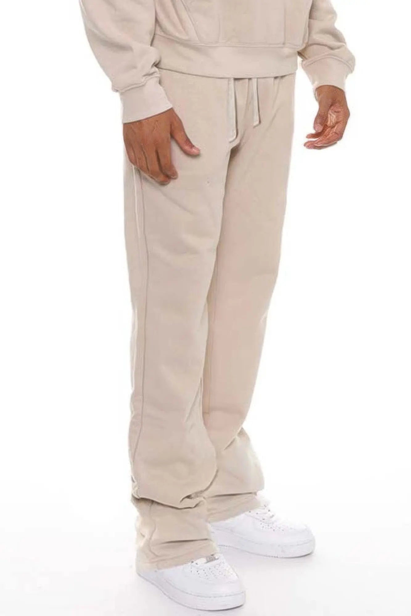 Men's Solid Stacked Flared Sweat Pants CCWHOLESALECLOTHING