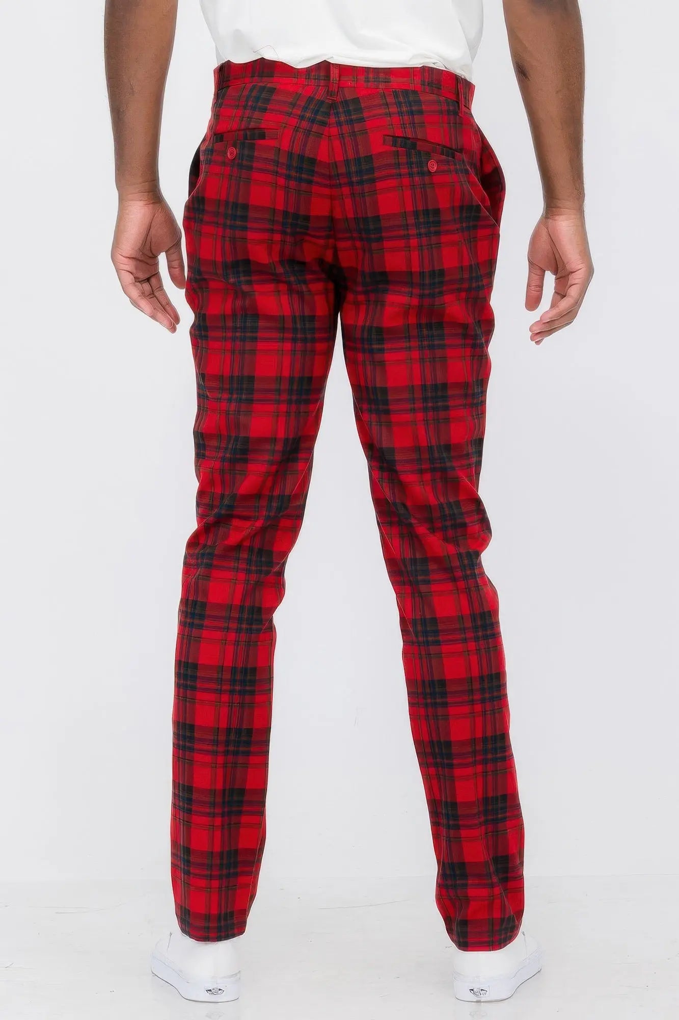 Mens Plaid Trouser Pants CCWHOLESALECLOTHING