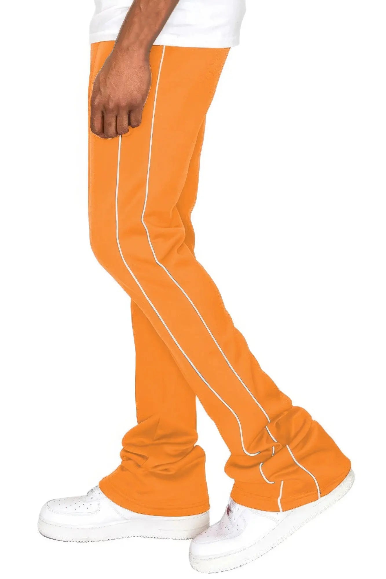 Mens Side Pipe Stacked Flare Pants CCWHOLESALECLOTHING