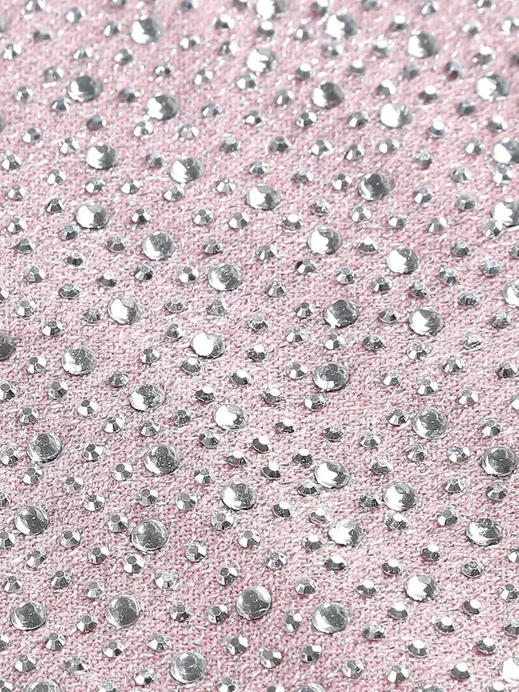 Modphy Sexy Sparkling Diamonds Bow Halter Tight Maxi Dress Women Sleeveless Backless Crystal Long Dresses Evening Party Gowns FZwear