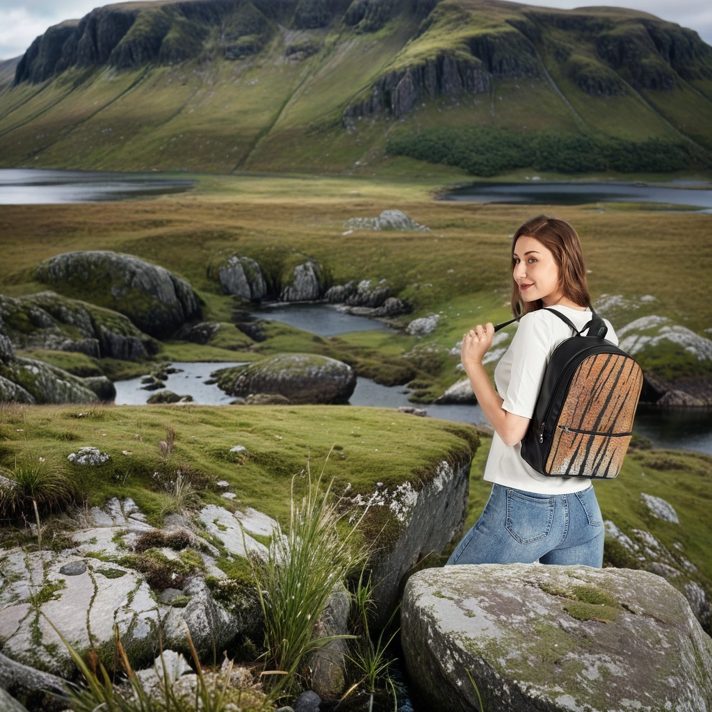 FZ AFRICAN TIGER PRINT Classic Faux Leather Backpack - FZwear