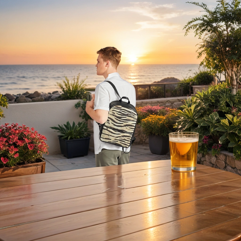 FZ AFRICAN TIGER PRINT Classic Faux Leather Backpack - FZwear