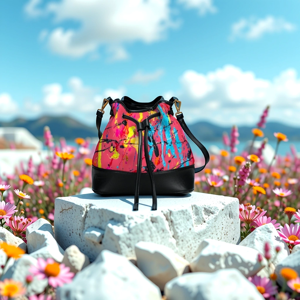 FZ Paint Mini Drawstring Bucket Bag