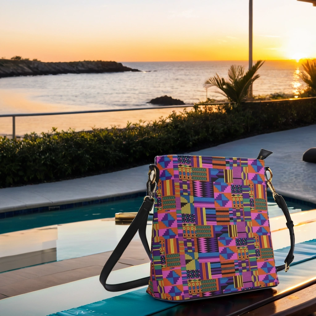 FZ Women's African Print PU Bucket Bag popcustoms