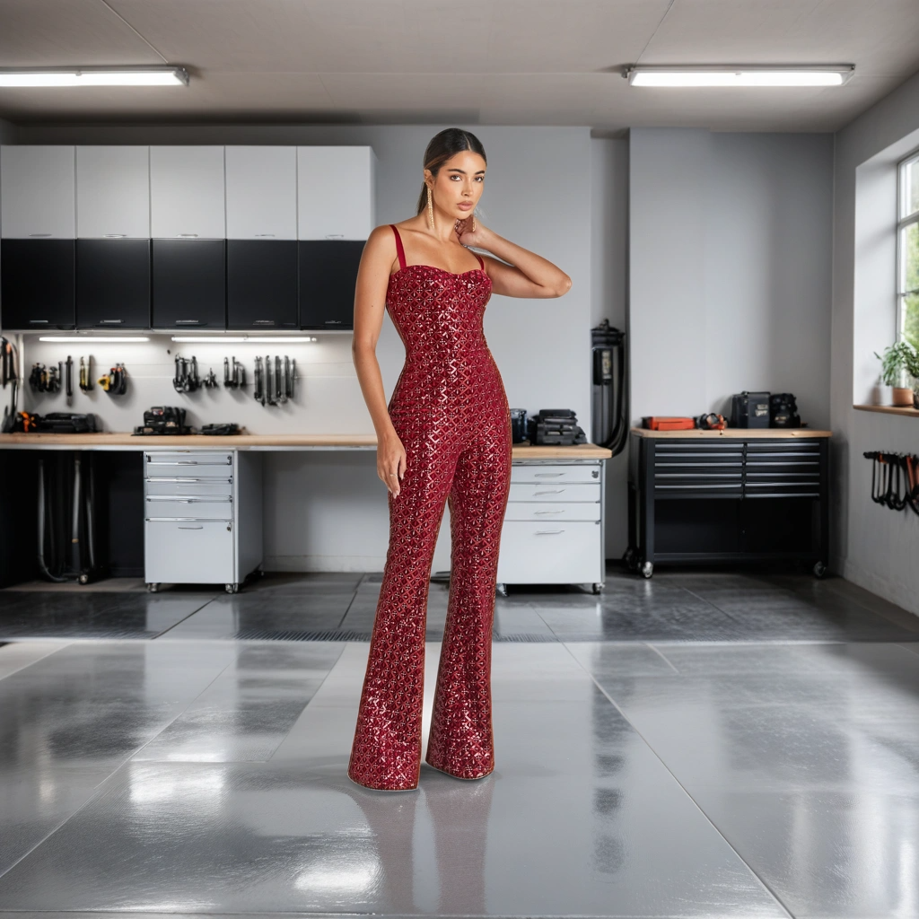 FZ Women's Sexy Sequined Strap Off The Shoulder Jumpsuit - FZwear