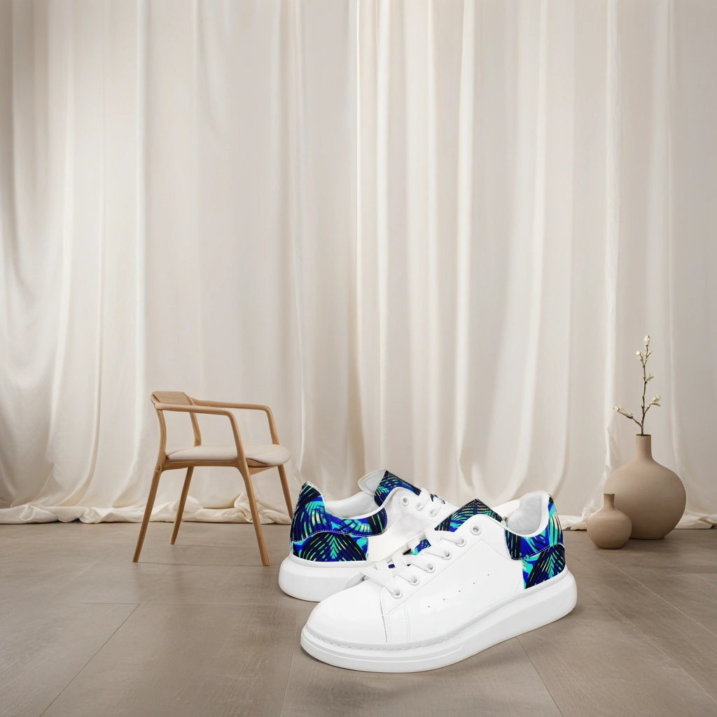 FZ Unisex African Print Leather Oversized Sneakers - FZwear