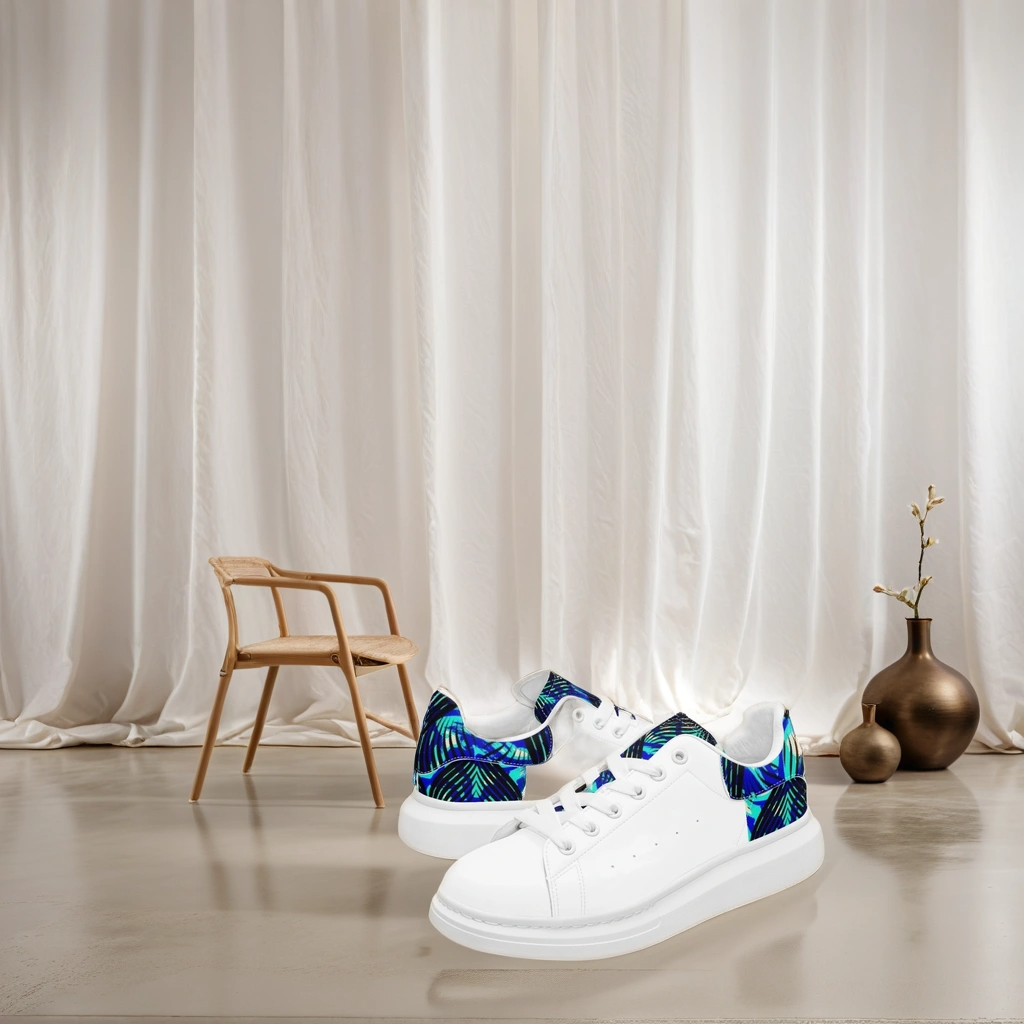 FZ Unisex African Print Leather Oversized Sneakers - FZwear