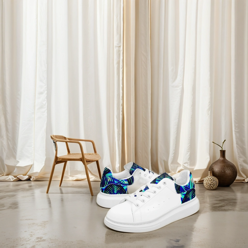 FZ Unisex African Print Leather Oversized Sneakers - FZwear