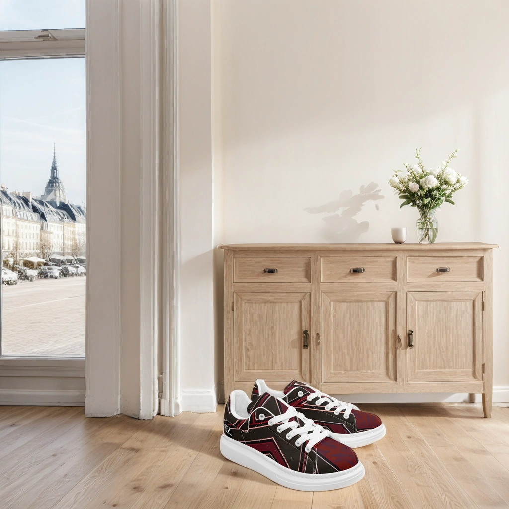 FZ Unisex African Print Leather Oversized Sneakers - FZwear