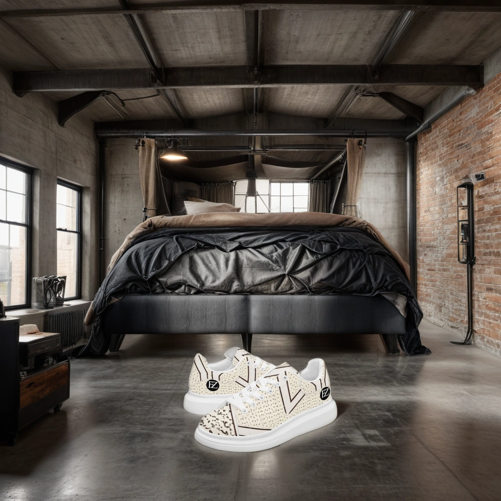 FZ Unisex African Print Leather Oversized Sneakers - FZwear