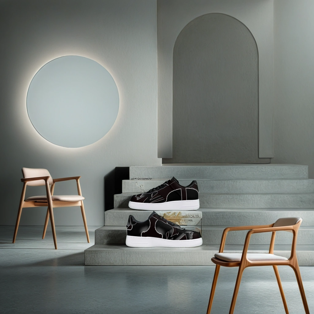 FZ Unisex Black Low-Top Leather Sports Sneakers - FZwear