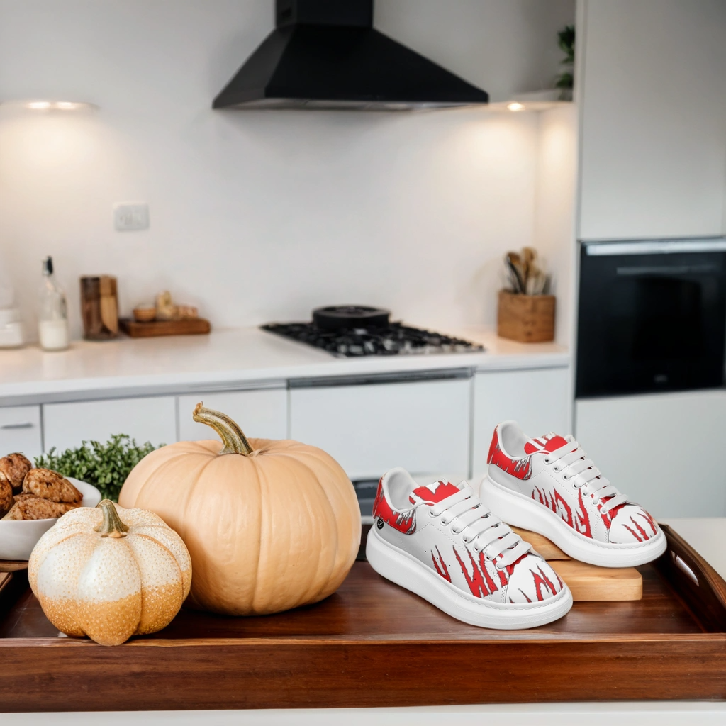 FZ Unisex Non Slip Lace Up Faux Leather Sneakers