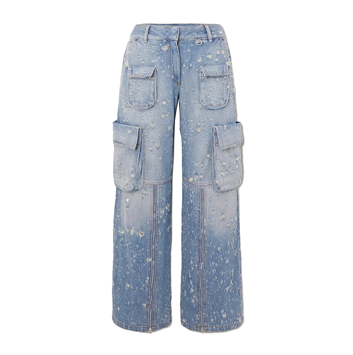FZ Women's Damaged Design High Waist Denim Pants - FZwear