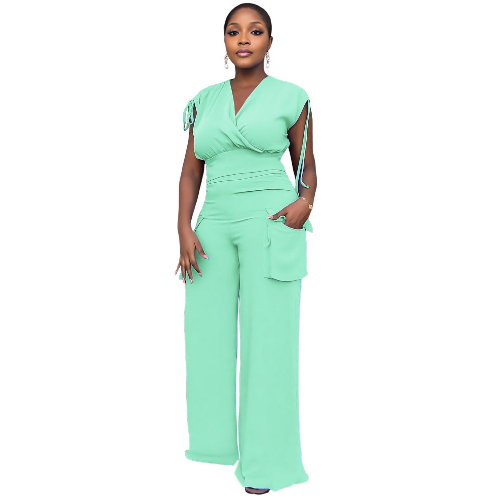 FZ Women's Drawstring High Waist Pants Suit - FZwear