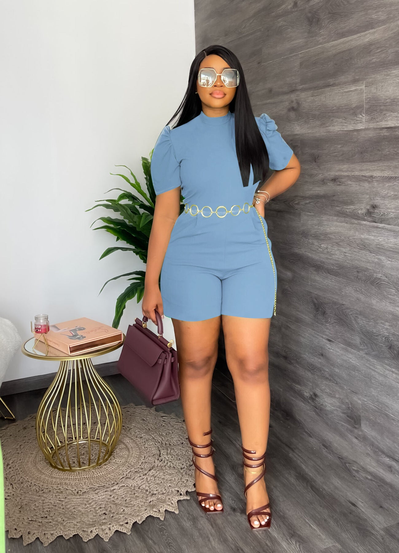 FZ Women's Round Neck Waist Controlled Casual Jumpsuit - FZwear