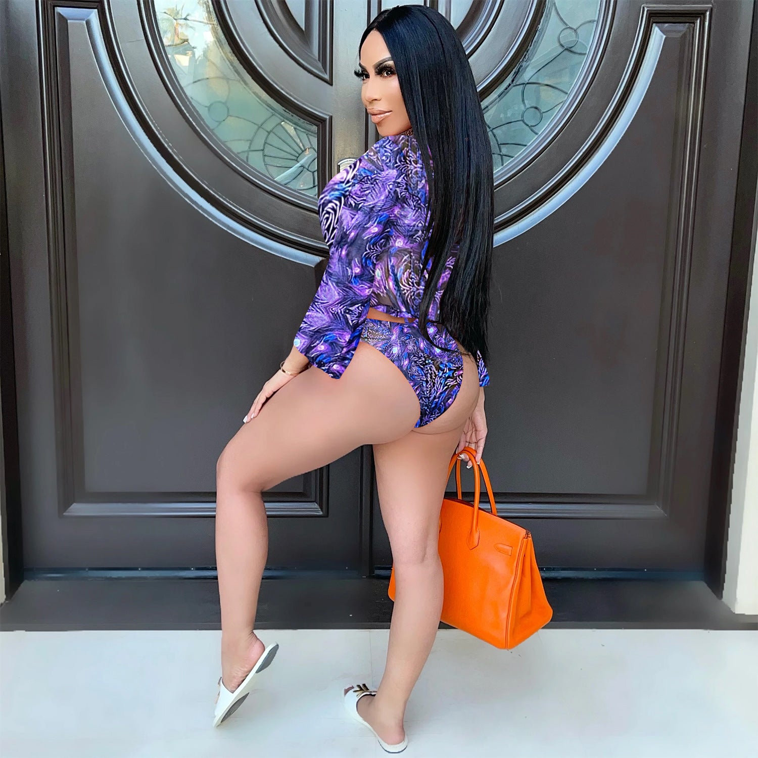 FZ Women's Sexy Bikini Mesh Leopard Print Three Point Sling Swim Suit - FZwear