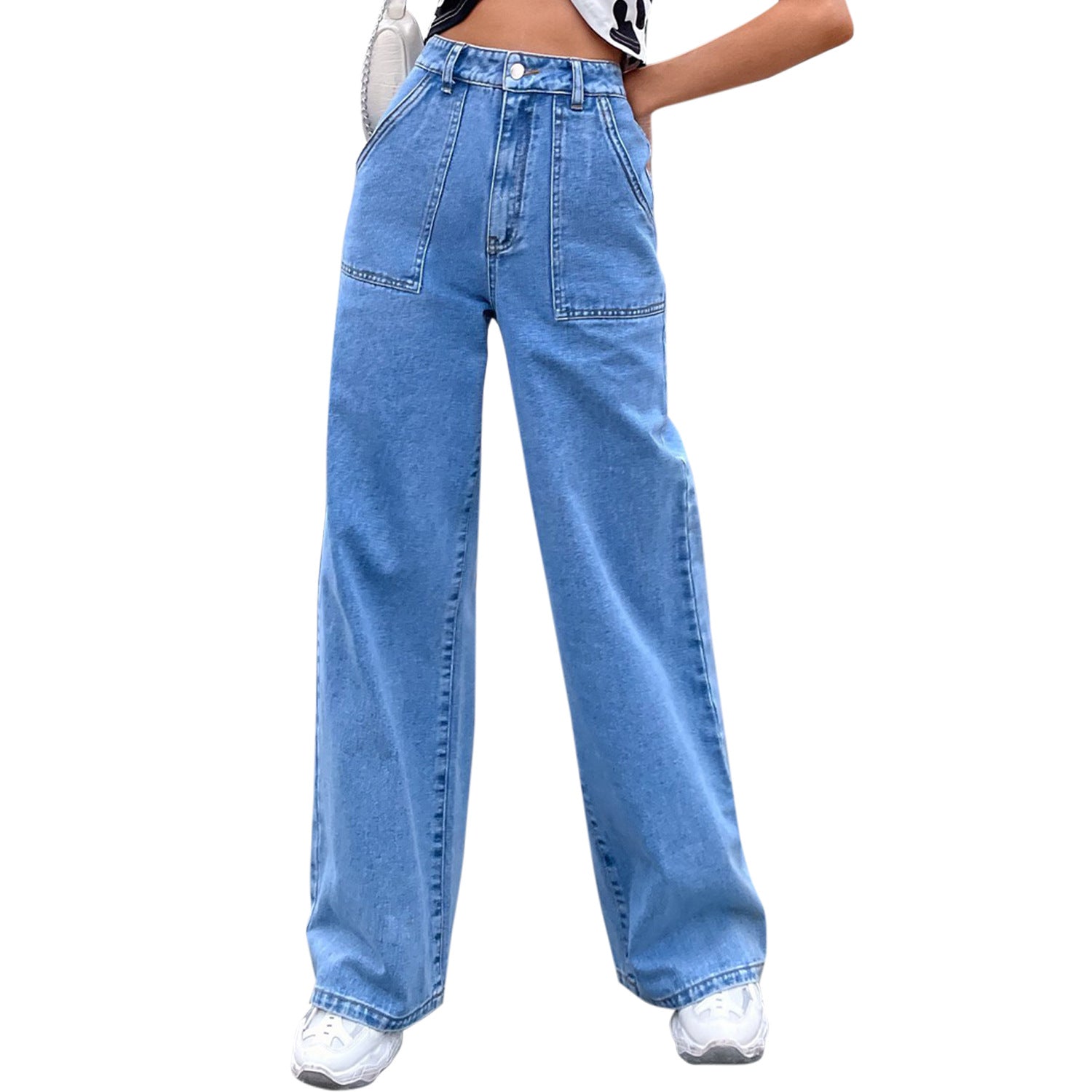 FZ Women's High Waist Straight Leg Denim Pants - FZwear