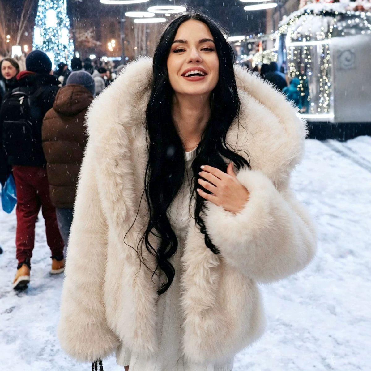FZ Women's Faux Fur Hooded Jacket