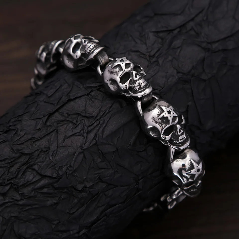FZ Gothic Vintage Stainless Steel Punk Hip Hop Skeleton Bracelets