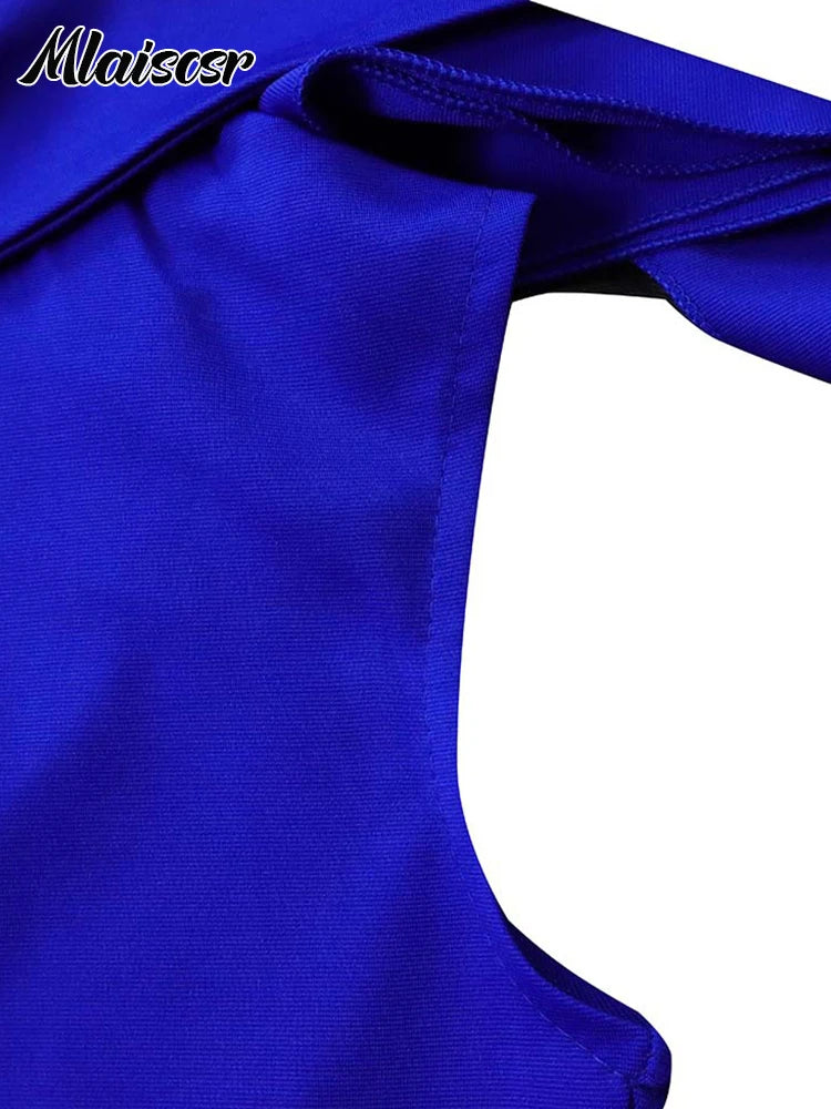 FZ Women's Ruffles Wrap Hip O Neck Short Sleeve Pencil Evening Dress